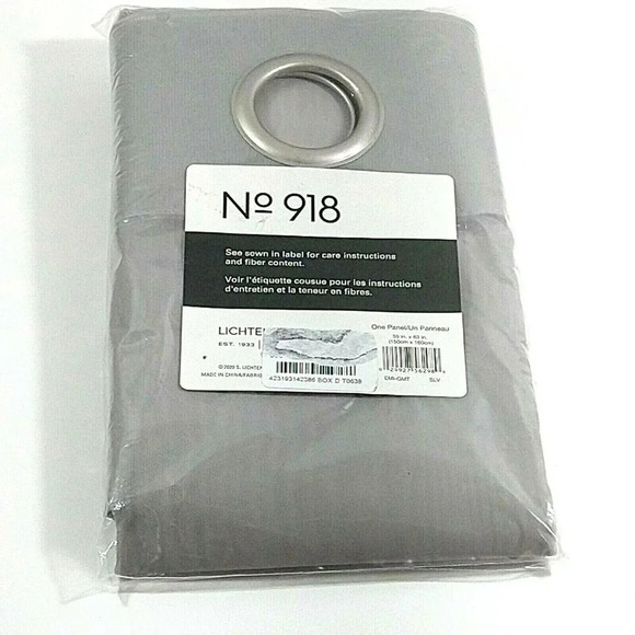 No 918 Lichtenberg Emily Sheer Voile Grommet Top Curtain Panel 59 x 63" Gray NEW - Picture 2 of 4